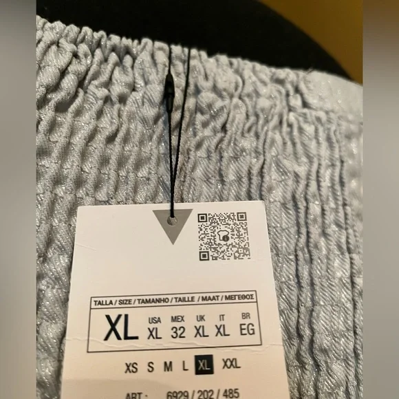 Zara Light Denim Button Up Tube Top New - Picture 4 of 12